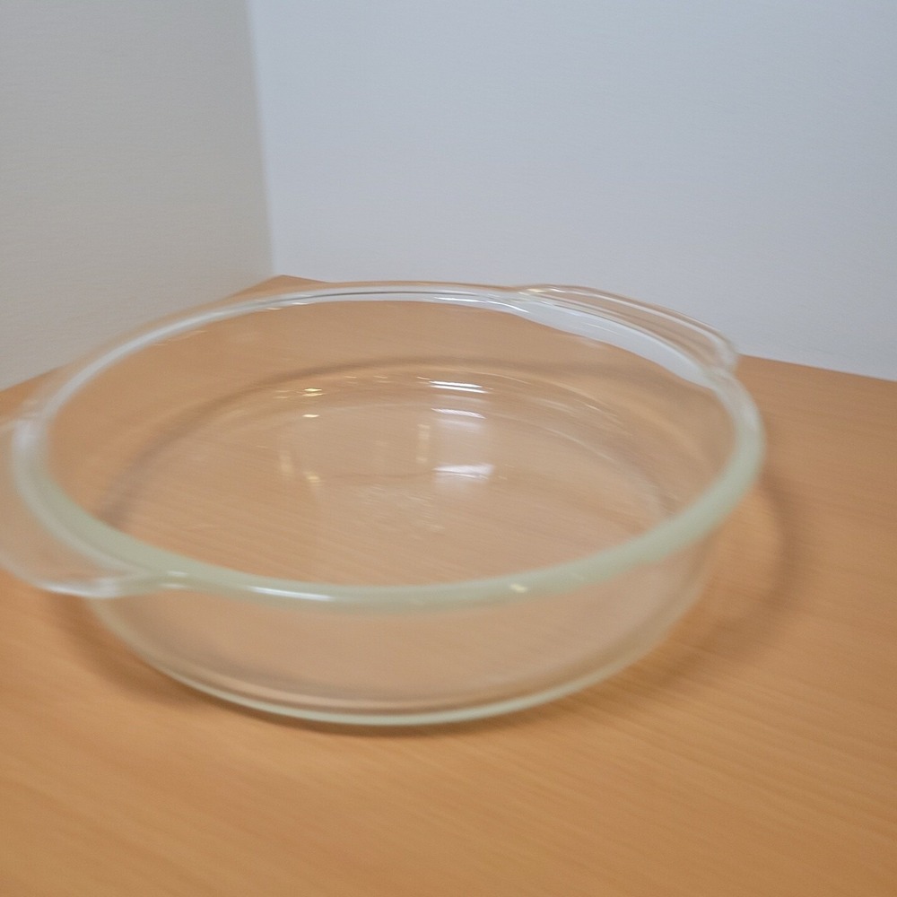 Vintage Fire-King #450 Clear Glass 8" Cake Pie Casserole Baking Dish Holiday Pie